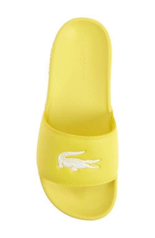 Lacoste Serve Slide Sandal In Yellow/white