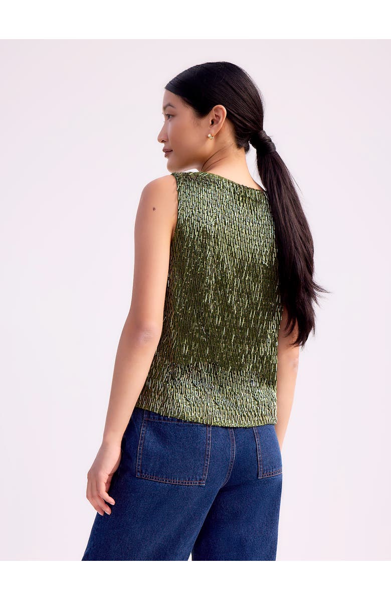 Ro&Zo Sequin Shell Tank Top, Alternate, color, Green