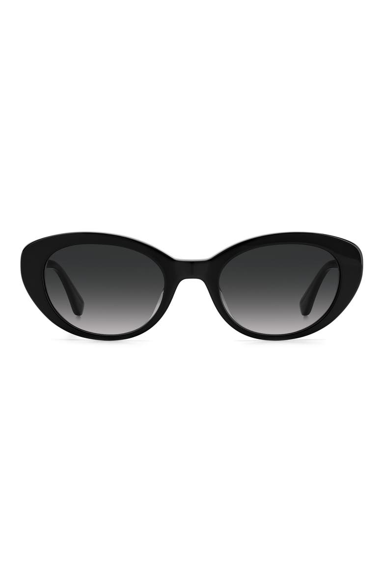 crystals 51mm round sunglasses, Main, color, BLACK / GREY SHADED