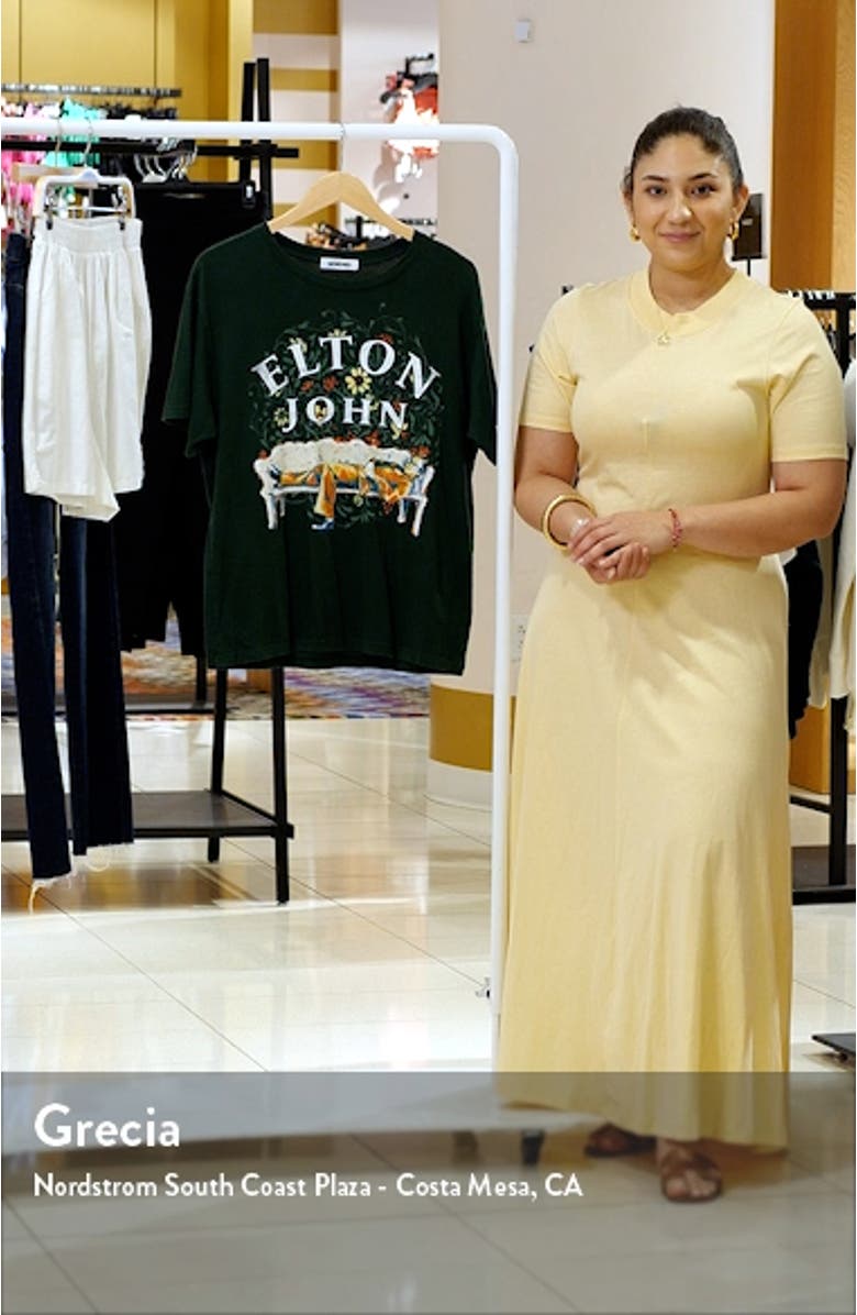 Elton John Floral Cotton Graphic T-Shirt, sales video thumbnail