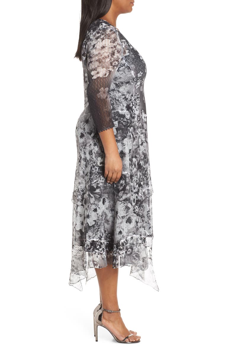 Handkerchief Hem Cocktail Dress, Alternate, color, MOONLIGHT BLOOM