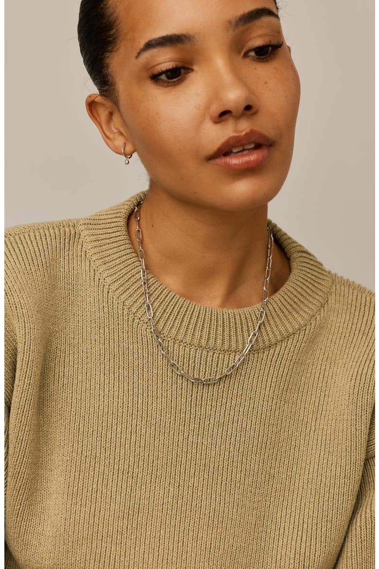 Classic Paperclip Chain Necklace, Alternate, color, SILVER