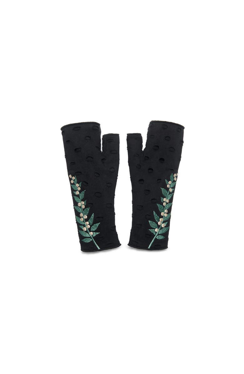 Feelgoodz Women's Artisan Crafted Fleece Lined Hazel Fingerless Jersey Gloves, Main, color,