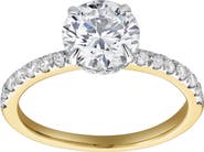 LuvMyJewelry Amore 14K Gold Round Cut Lab Grown Diamond Hidden Halo Engagement Ring - 1.95 Ct
