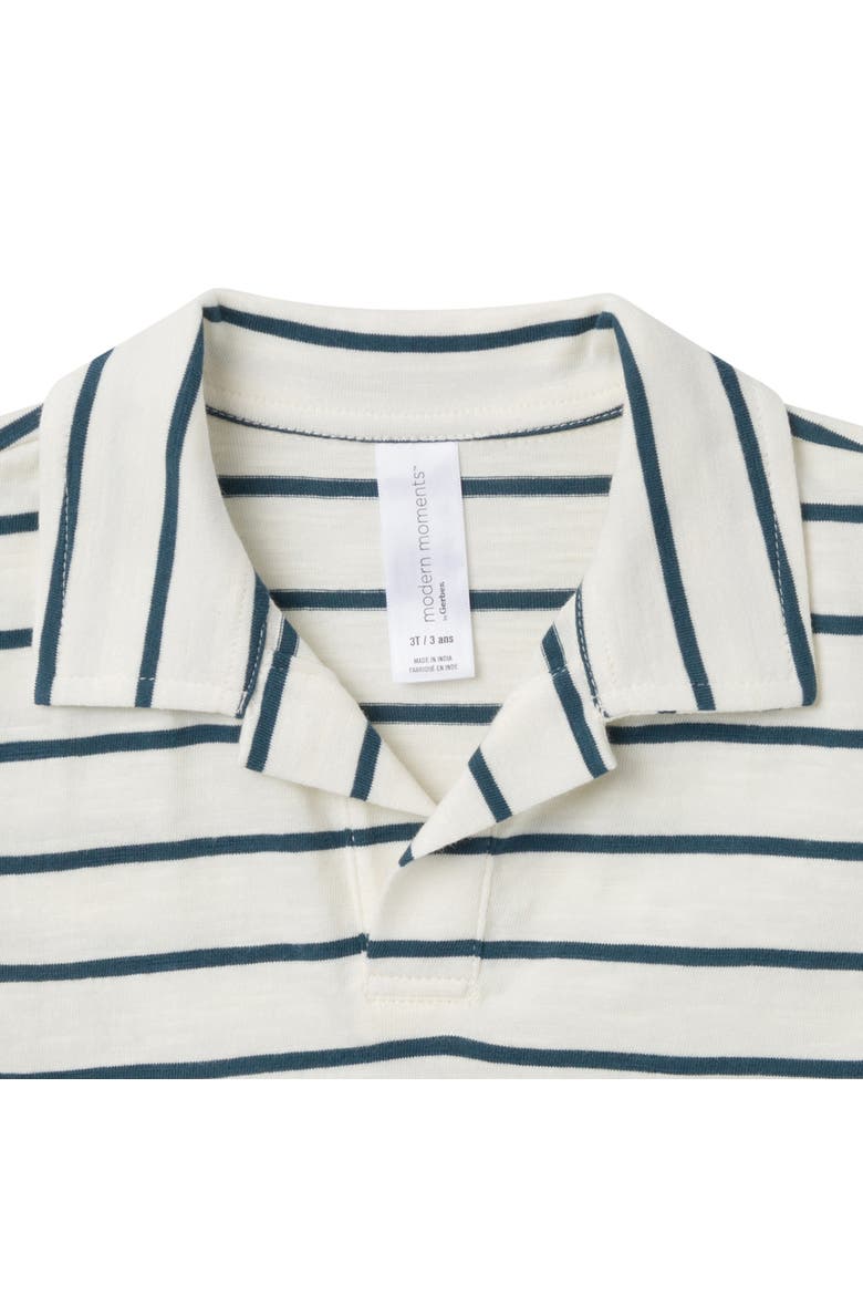 Johnny Collar and Shorts Set, Alternate, color, Ivory Stripe