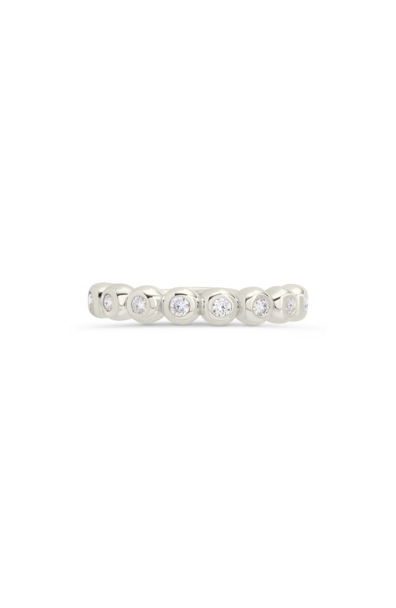 Sterling Forever Trisha Bezel Cubic Zirconia Eternity Band Ring, Alternate, color, Silver