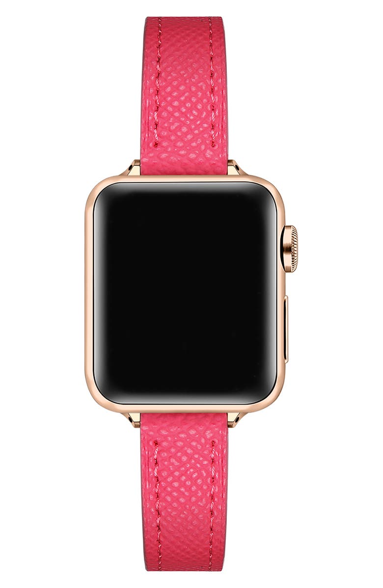 Posh Tech Cleo Skinny Leather Apple Watch<sup>®</sup> Watchband, Alternate, color,