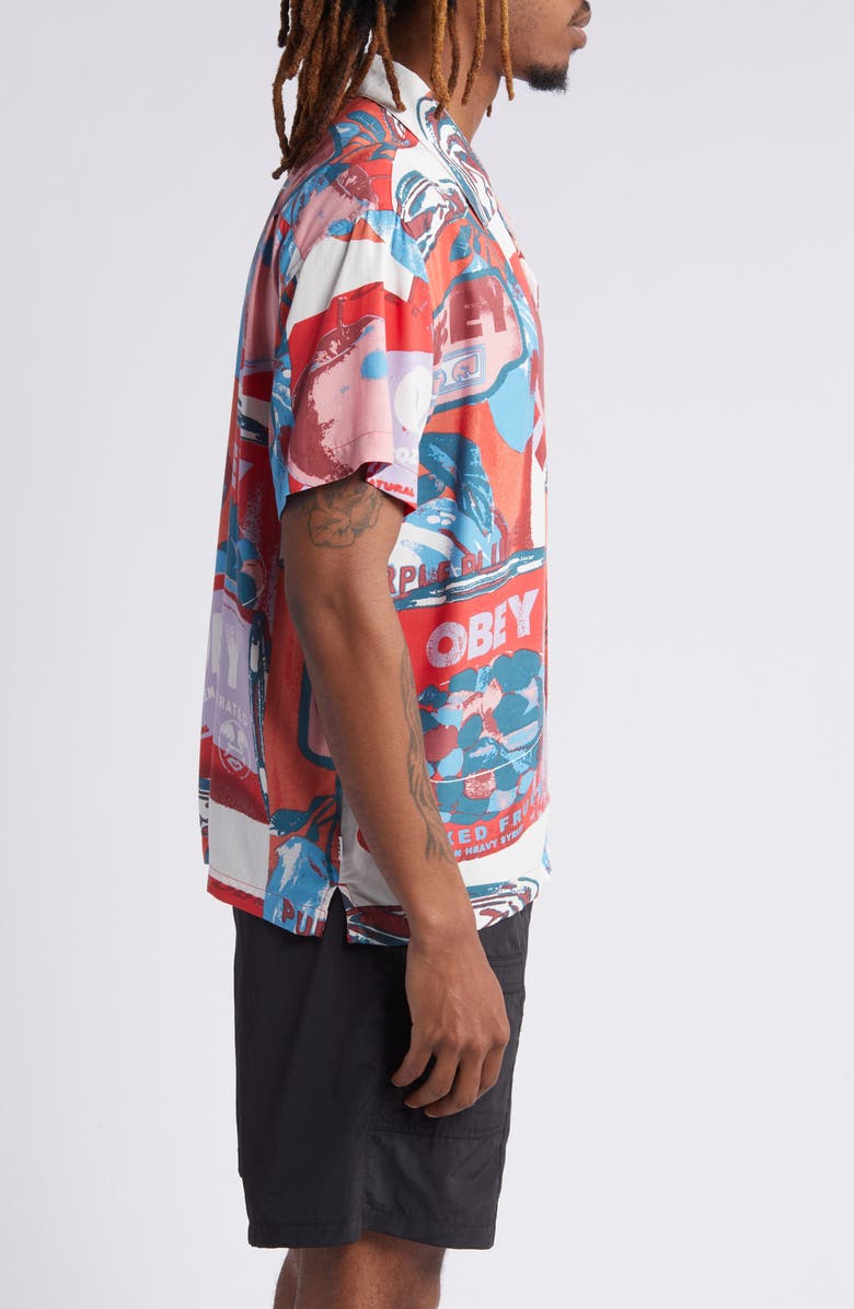 Obey Fruit Cans Camp Shirt, Alternate, color, 