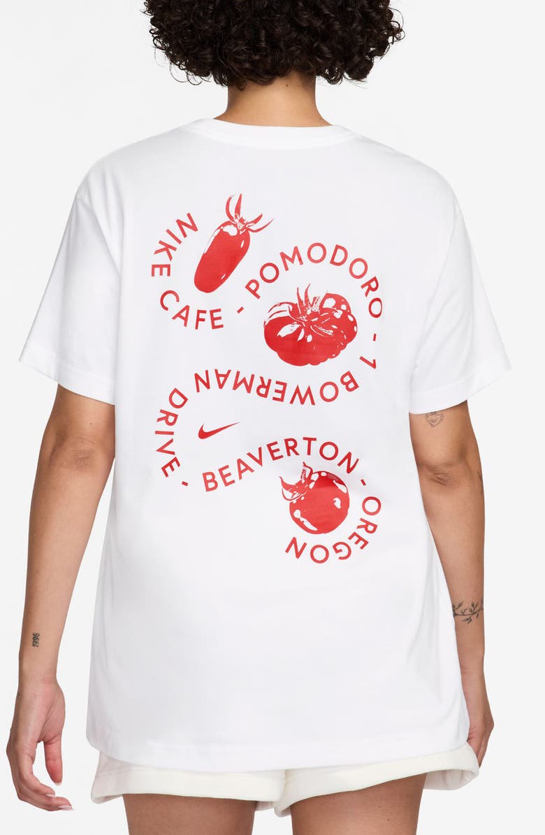 Nike Cafe Tomato Cotton Graphic T-Shirt, Alternate, color, White
