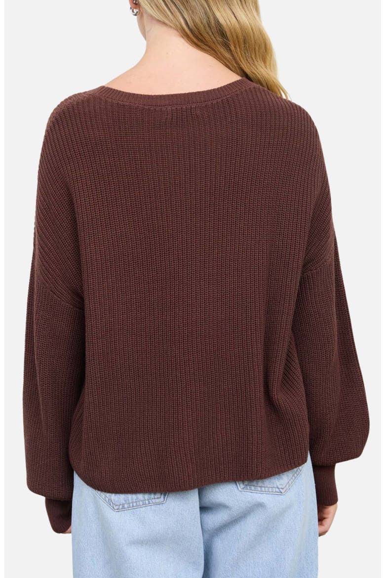 Chunky Relaxed Fit Cotton Sweater, Alternate, color, CHOCOLATE BROWN
