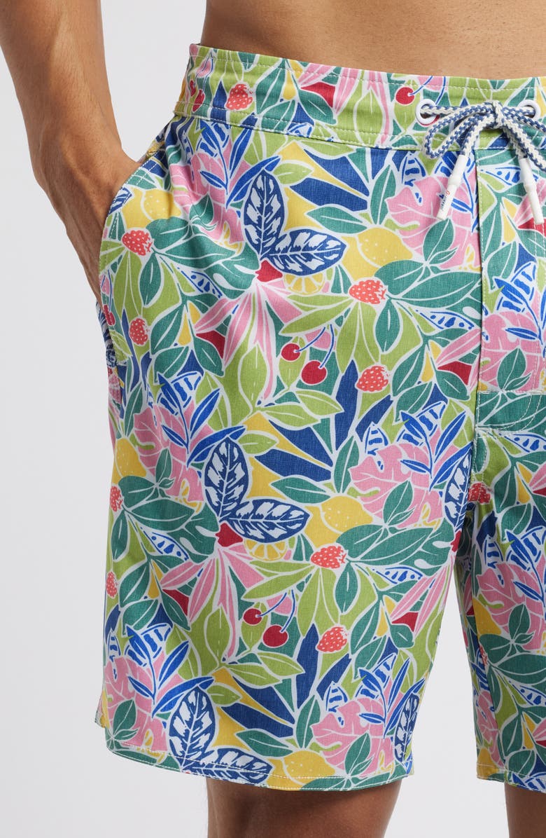 johnnie-O Zest 7-Inch Floral Swim Trunks, Alternate, color, Lake