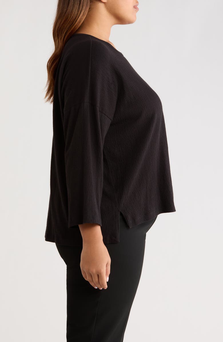 Eileen Fisher Bracelet Sleeve Top, Alternate, color, Black
