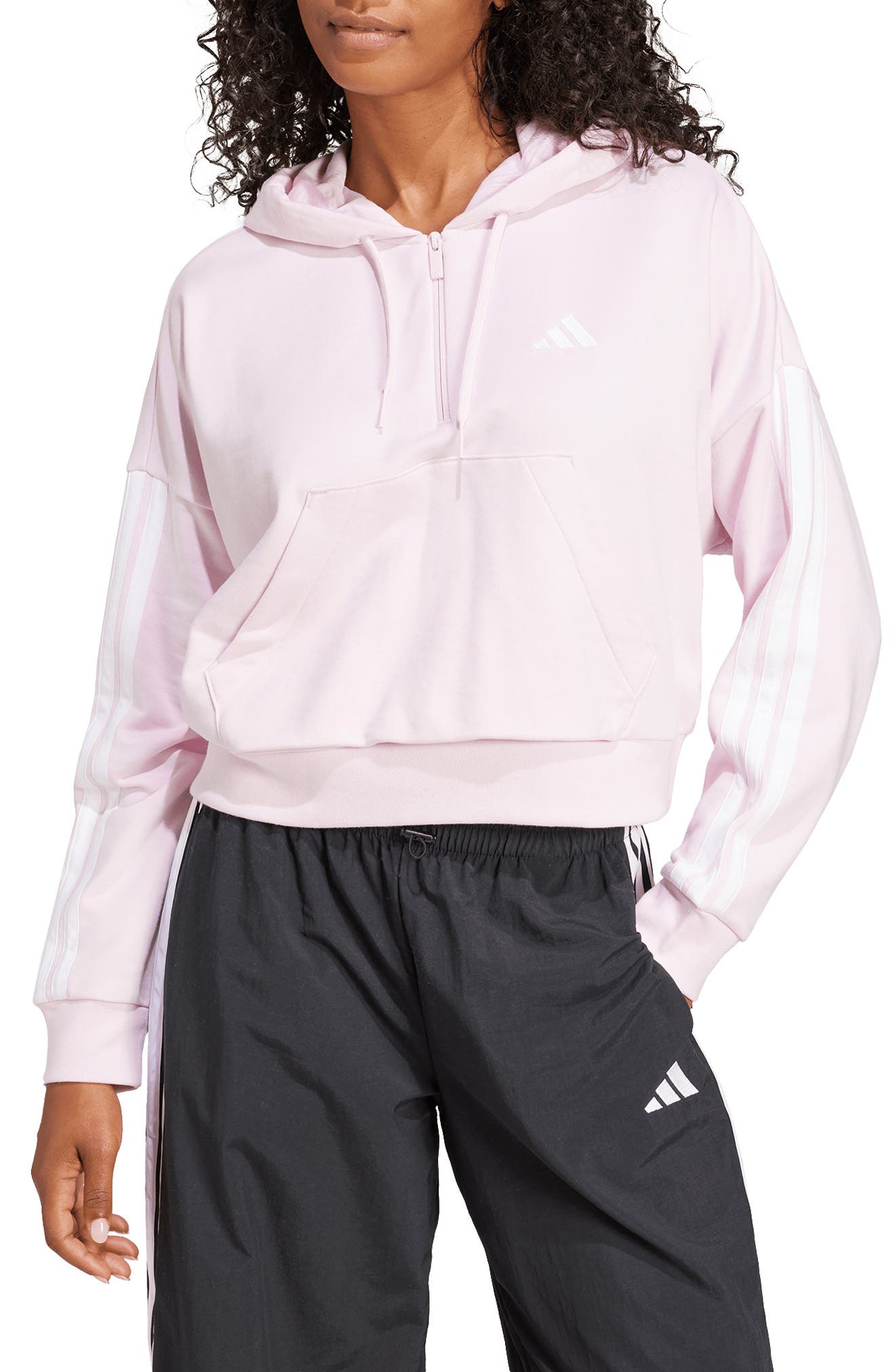 adidas Essentials 3-Stripe Quarter Zip Sweatshirt