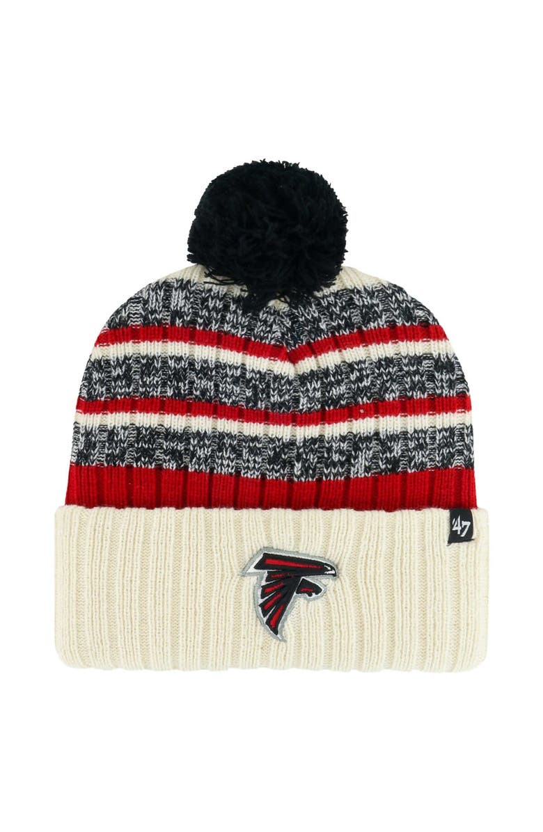 '47 Men's '47 Natural Atlanta Falcons Tavern Cuffed Knit Hat with Pom, Main, color,