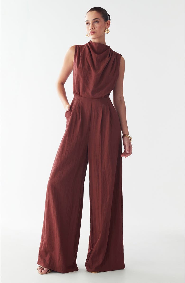 BWLDR Annie Jumpsuit, Alternate, color, Burgundy