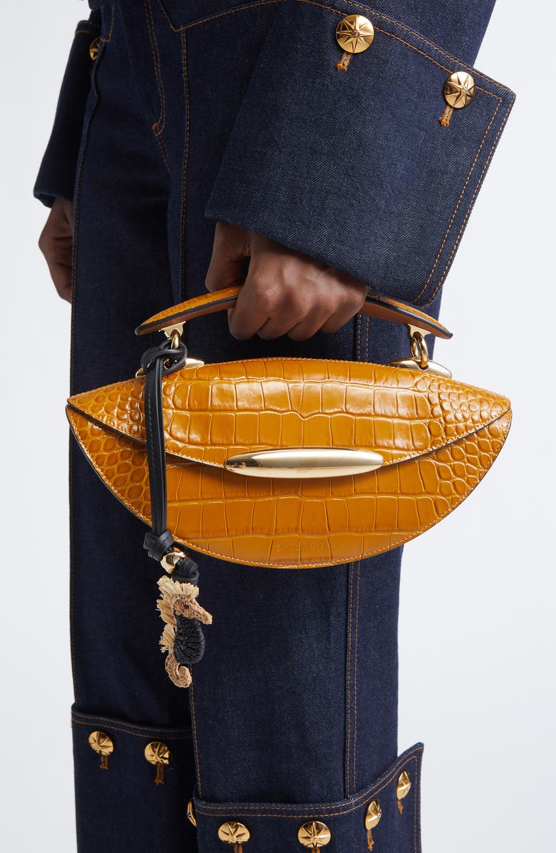 Zimmermann Seahorse Raffia Bag Charm, Alternate, color, Black