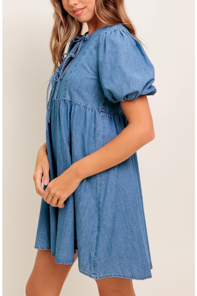 Denim Minidress, Alternate, color, MEDIUM INDIGO