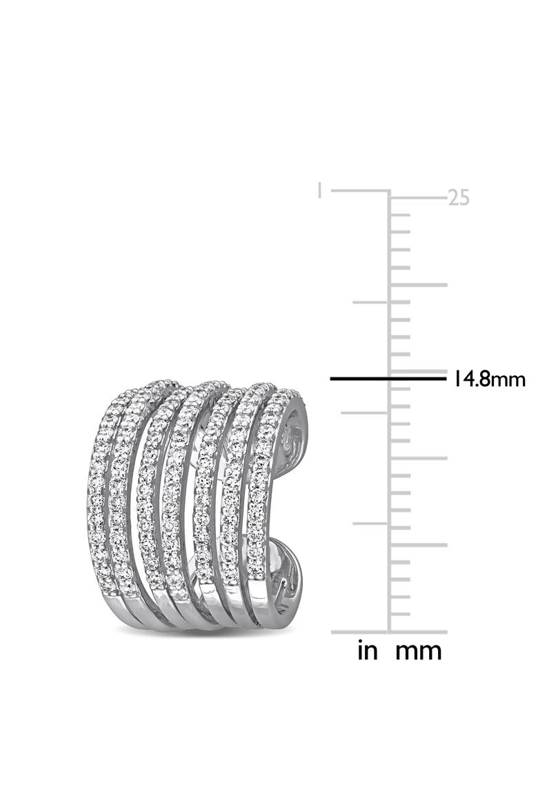 Lab-Grown Diamond Multi-Row Cuff Earrings 14k, Alternate, color, White Gold