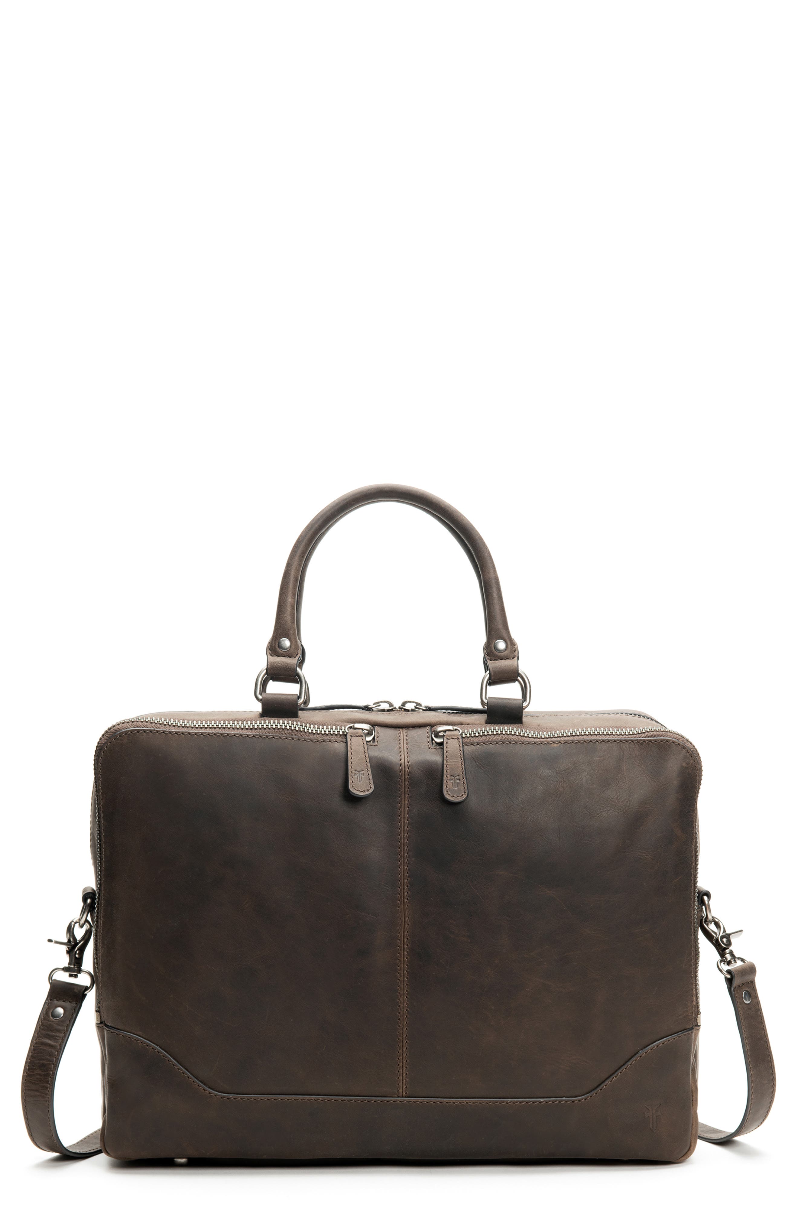 Frye Logan Leather Briefcase, Main, color, 