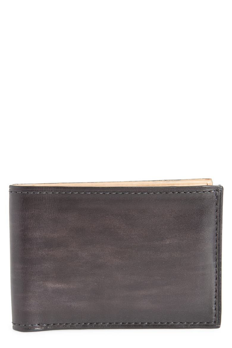 Slim Leather Bifold Wallet, Main, color, GREY