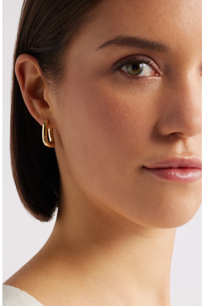 Demi Fine Oval Link Hoop Earrings, Alternate, color, 14K GOLD PLATED