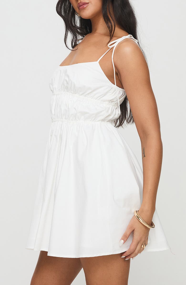 Princess Polly Jacksonne Organic Cotton Mini Sundress, Alternate, color, White