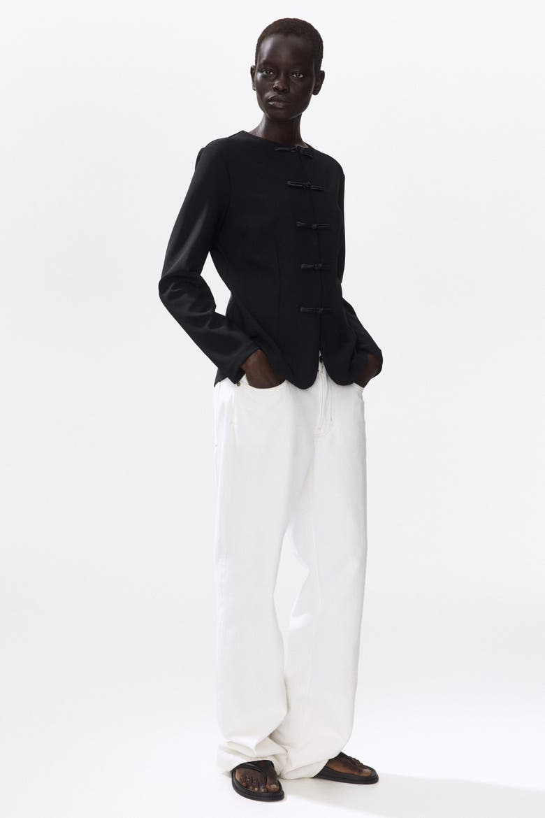 Knot-button Jacket, Main, color, Black