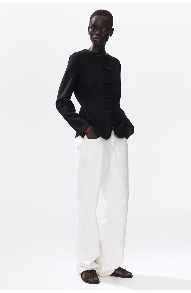 H&M Knot-button Jacket, Main, color, Black