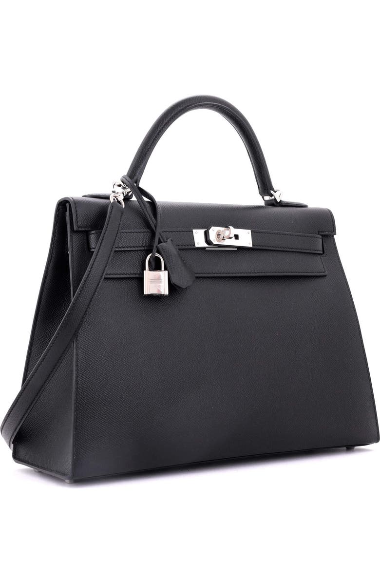 Pre-Owned Hermes Kelly Handbag Black Epsom with Palladium Hardware 32, Alternate, color, Noir