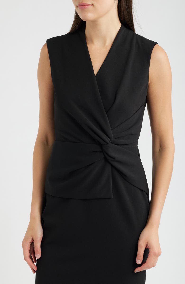 Anne Klein Twist Front Sheath Dress, Alternate, color, Anne Black
