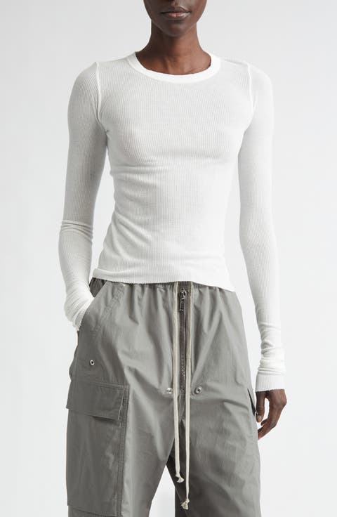 Crop Rib Long Sleeve T-Shirt