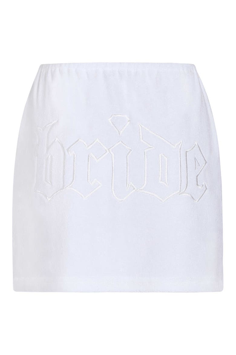 Terry Bride Midi Skirt, Main, color, White