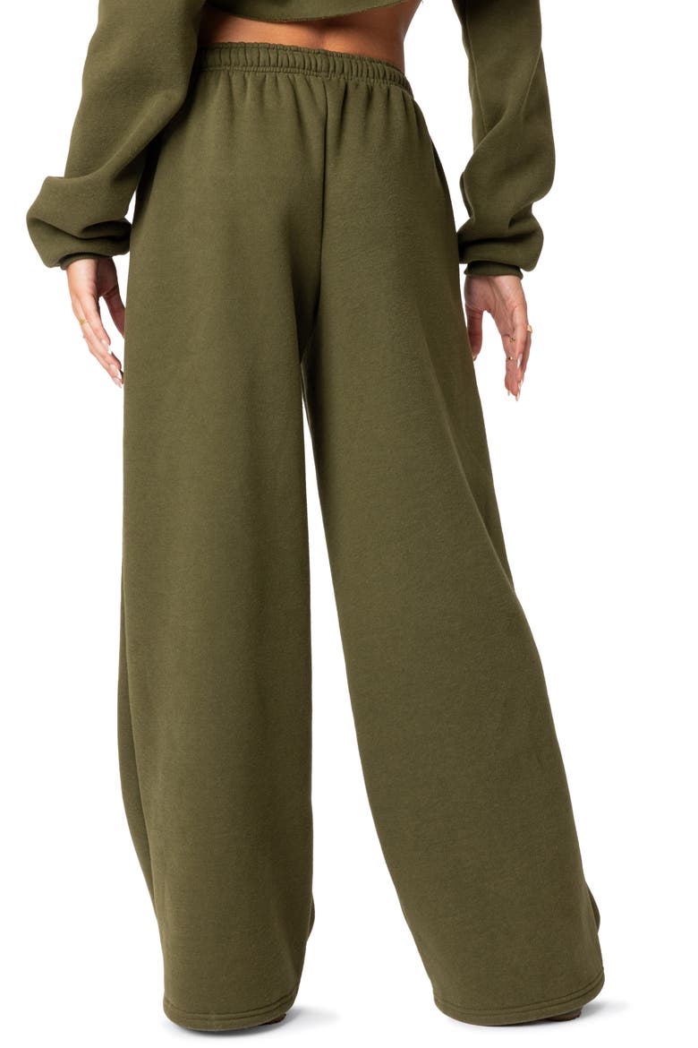 Breanna Wide Leg Sweatpants, Alternate, color, OLIVE