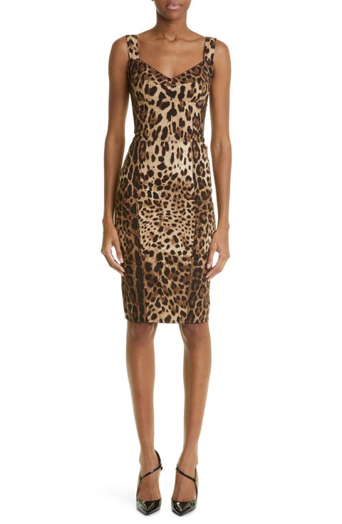Leopard Print Cady Bustier Dress