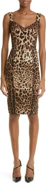 Dolce&Gabbana Leopard Print Cady Bustier Dress