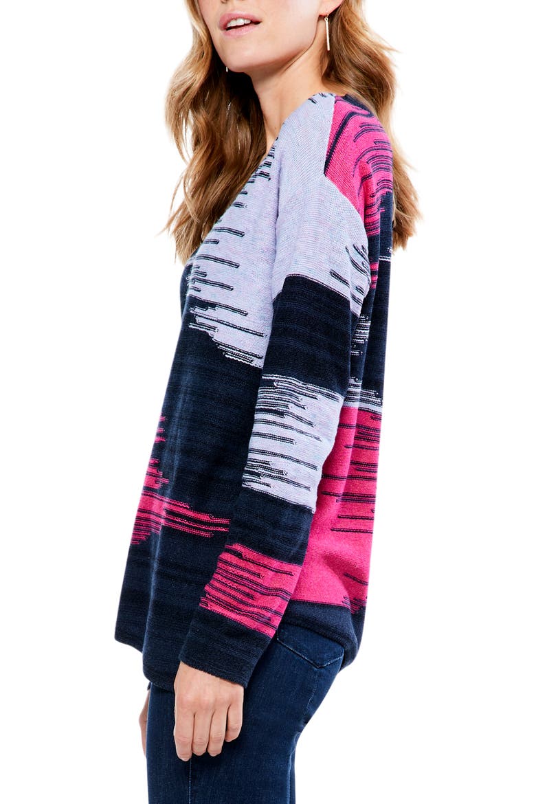 Vivid Vibes Space Dye V-Neck Sweater, Alternate, color, INDIGO MULTI