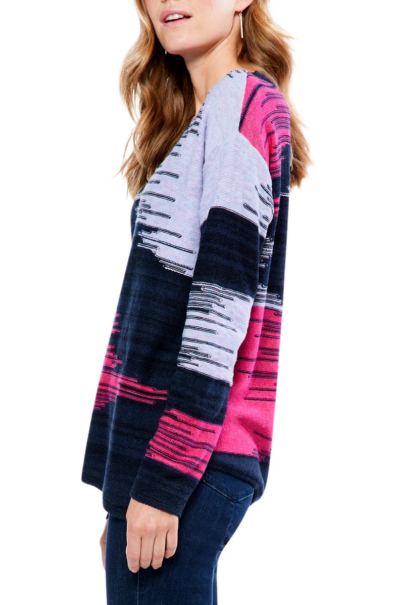 NIC+ZOE Vivid Vibes Space Dye V-Neck Sweater, Alternate, color,