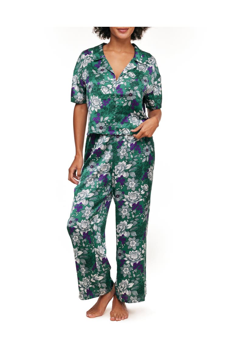 Verica Pajama Top & Pants Set, Main, color, Floral green