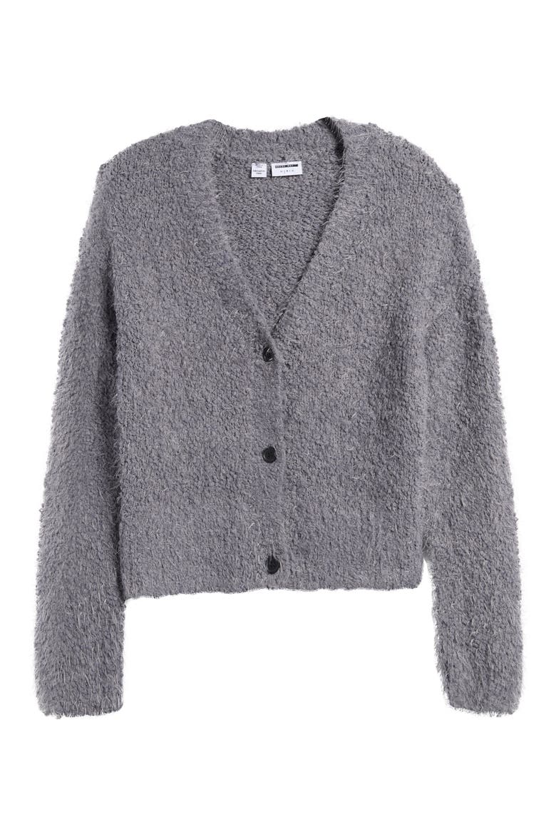 Sassy Bouclé Cardigan, Alternate, color, CHARCOAL GRAY