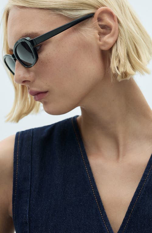 Shop Mango Denim Vest In Open Blue