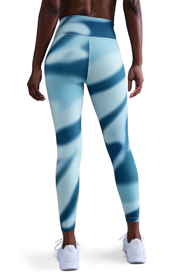 One Dri-FIT High Waist 7/8 Leggings, Alternate, color, ARMORY BLUE/ CELESTINE BLUE