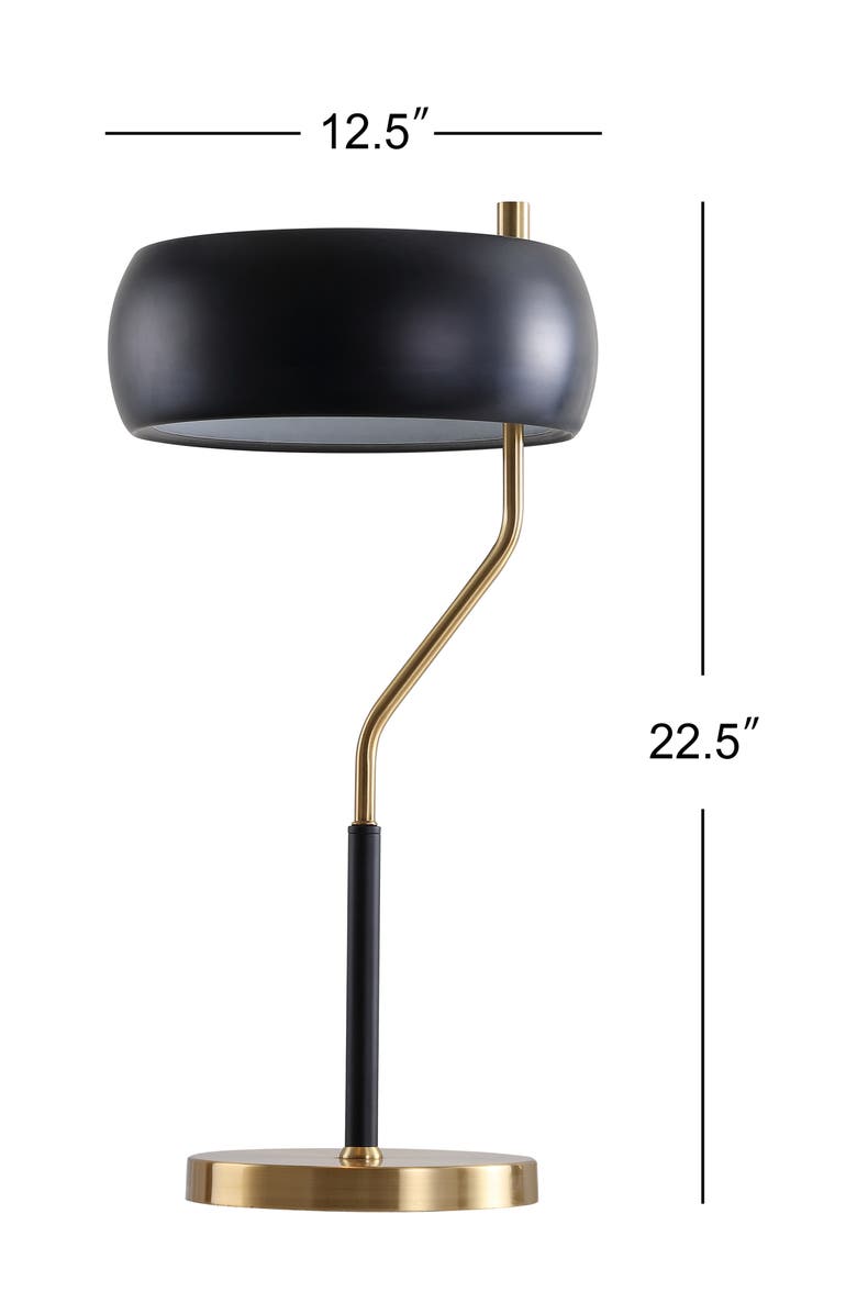 JONATHAN Y Oskar 22.5" Moody Metal LED Desk Lamp, Black/Brass Gold, Alternate, color,