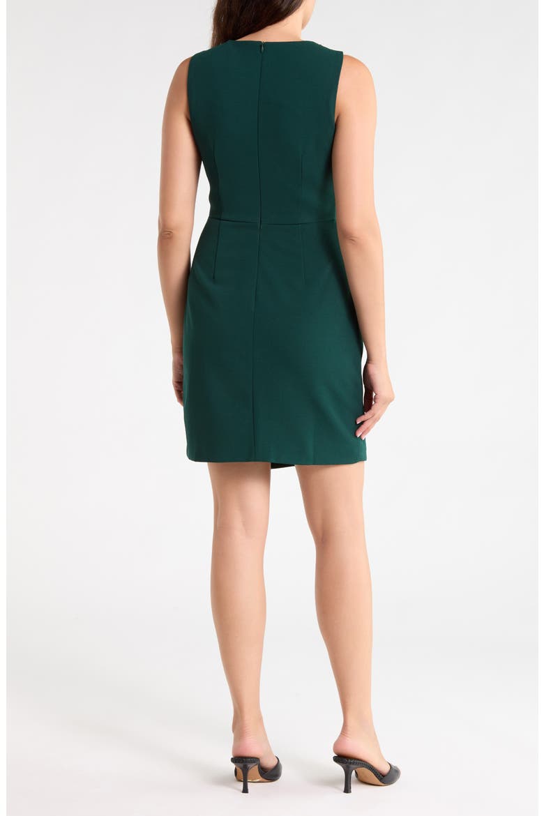 Embellished Scuba Crepe Asymmetrical Dress, Alternate, color, HUNTER