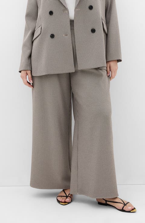 Hailey Houndstooth Wide Leg Pants
