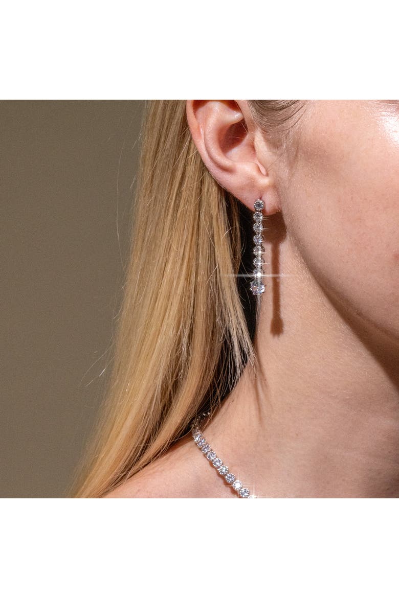 Celeste Tennis Necklace, Bracelet & Earring Set Dainty Jewelry, Alternate, color, Silver