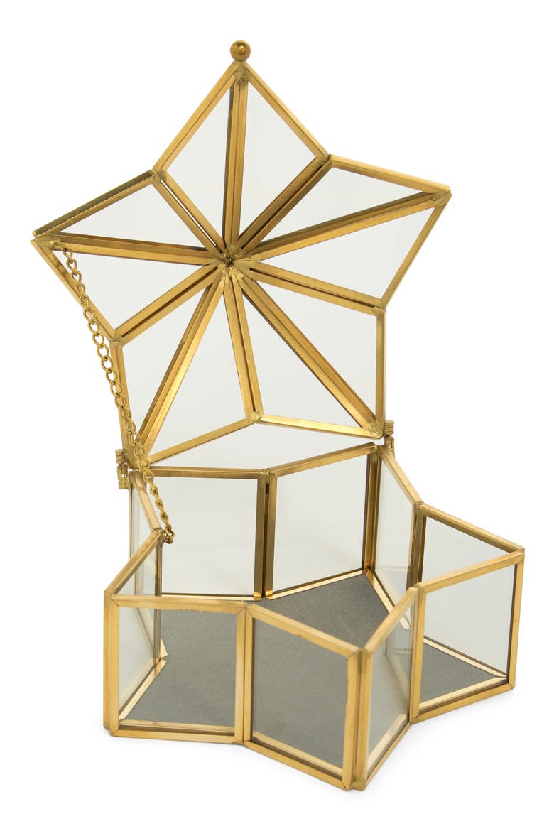 Star Glass Jewelry Box, Alternate, color, CLEAR- GOLD