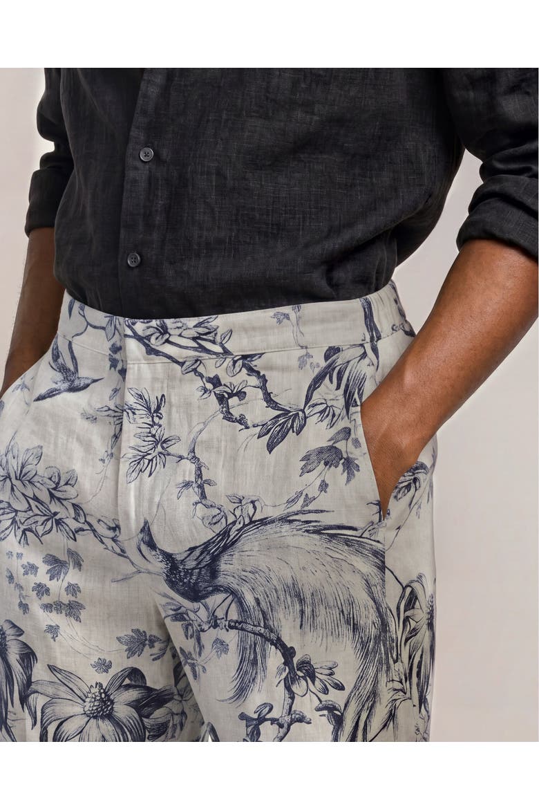 Laurent Linen Relaxed Fit Bermuda Shorts, Alternate, color, AERO BLUE