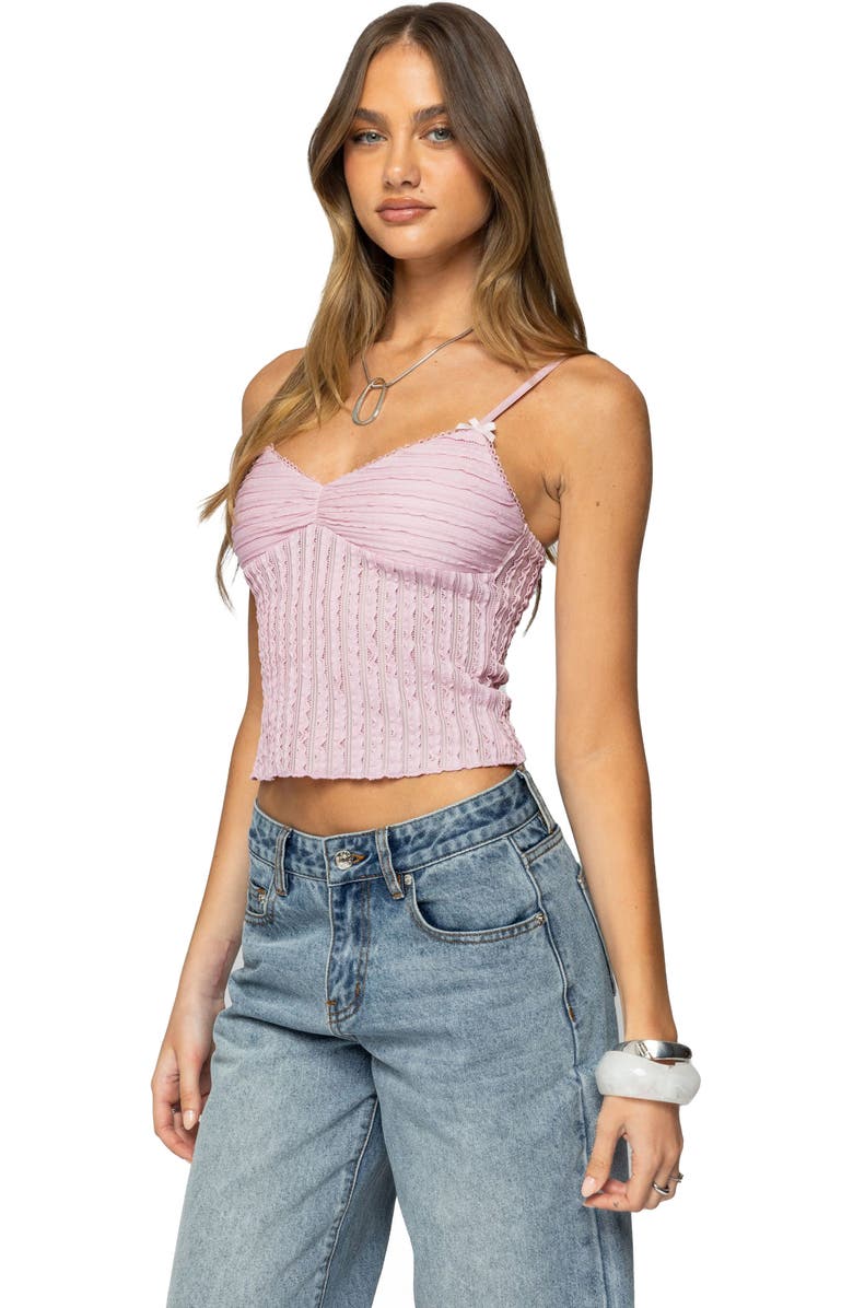 EDIKTED Aryah Ruffle Camisole, Alternate, color, Pink
