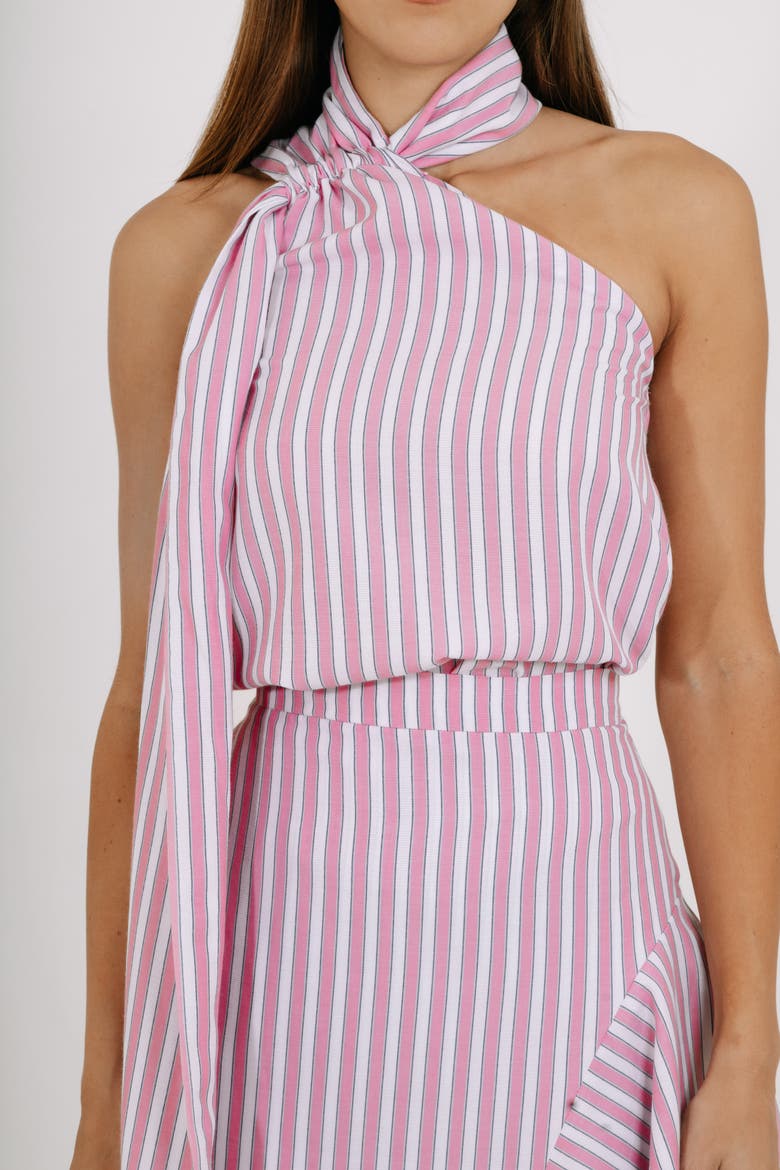 Cloud Top, Alternate, color, White and Pink Stripes