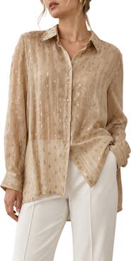 BY DESIGN Eve Chiffon Collared Button Front Blouse